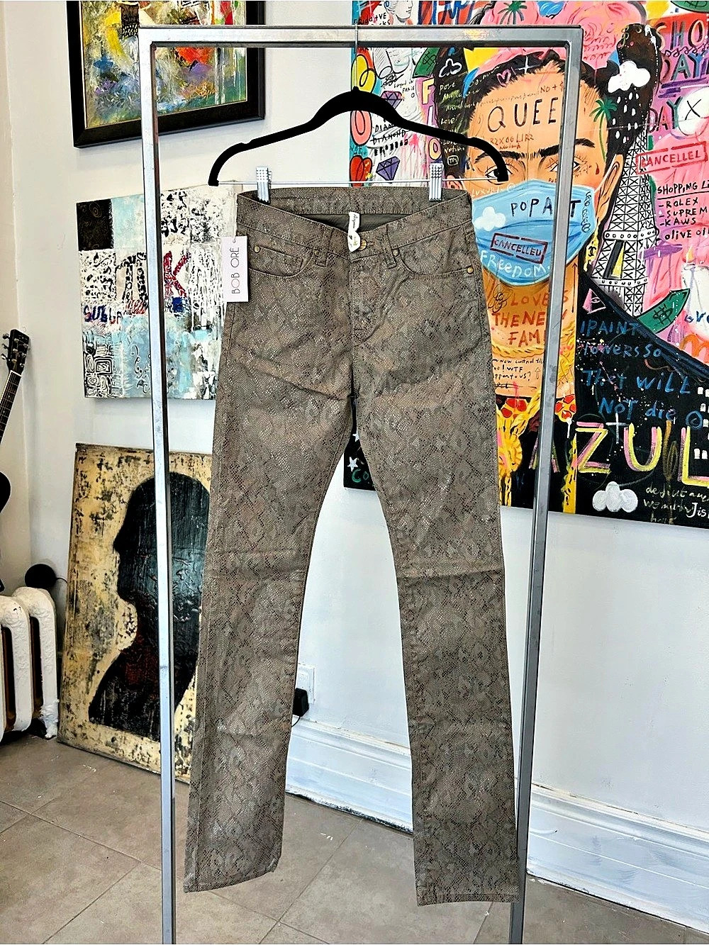 Bob Ore Snake Print Skinny Jeans